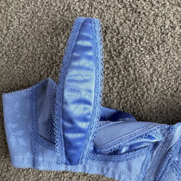 Vintage Playtex Underscore Bra Womens Satin Lingerie Soft Cup 36B Pink Blue - Picture 6 of 7